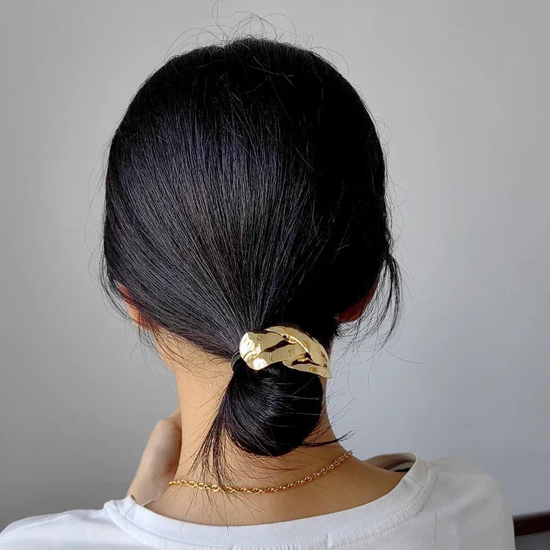 Hair Rope Geometric Ellipse Glossy High-elastic Rubber Band - Viexta