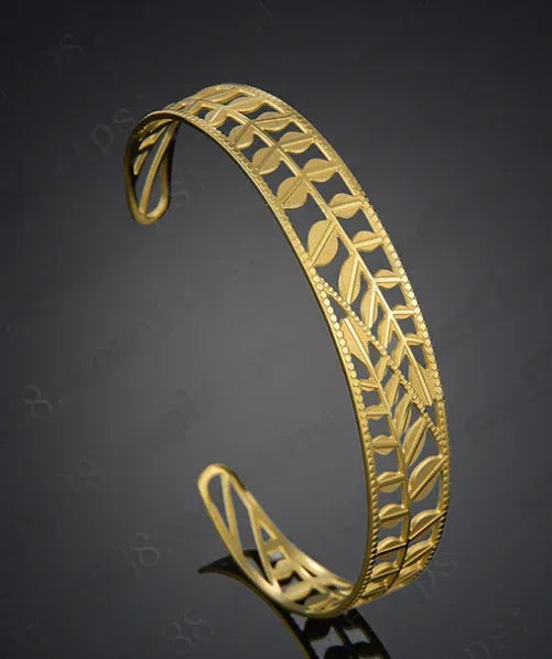 Stainless Steel Leaf Kada - Viexta