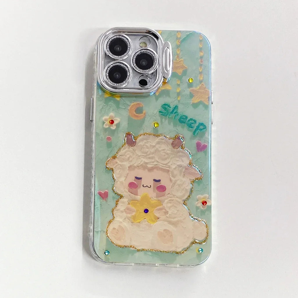 Blue Light Epoxy Sheep Silicone iPhone Case - Viexta