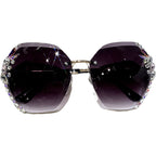 Vintage Rimless Rhinestone Sunglasses