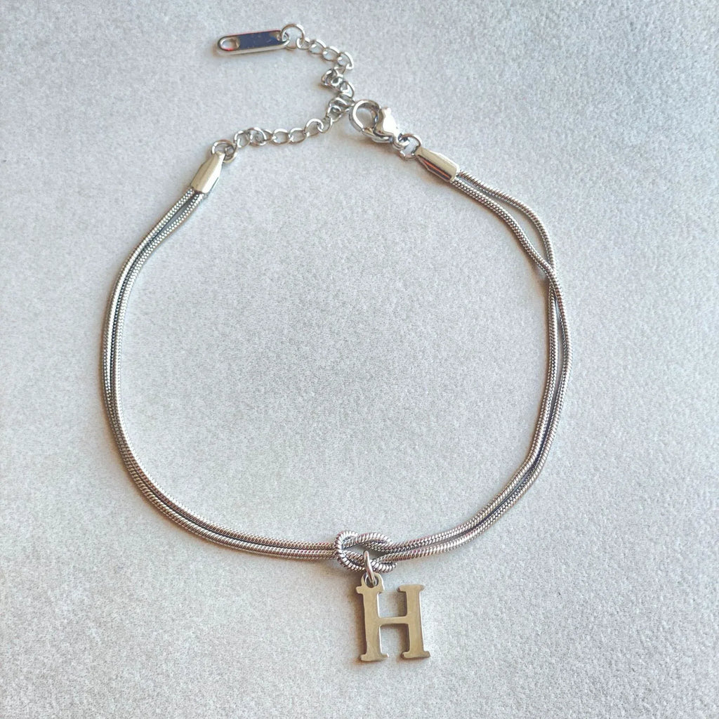 stainless-steel-26-letter-pendant-bracelet - Viexta
