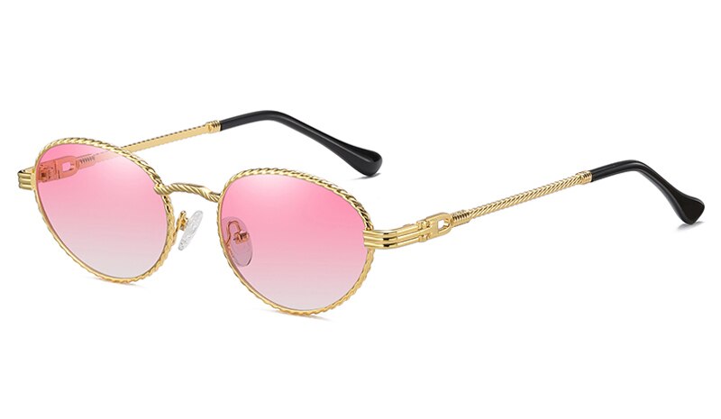 Gold metal oval sunglasses