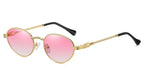 Gold metal oval sunglasses