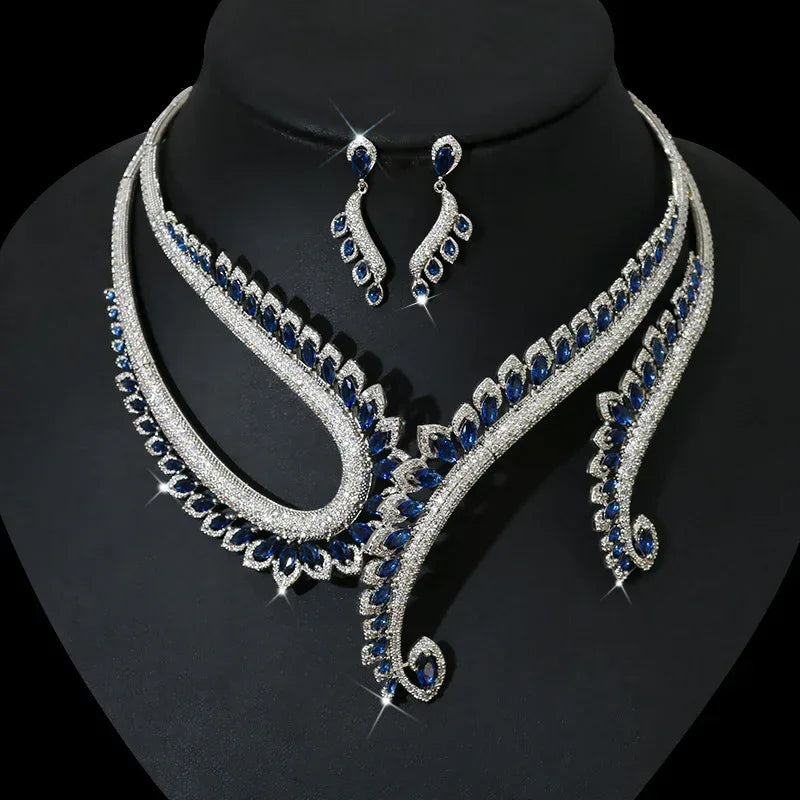 ins-wind-zircon-necklace-earring-set - Viexta