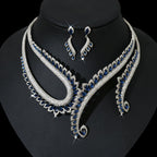 ins-wind-zircon-necklace-earring-set