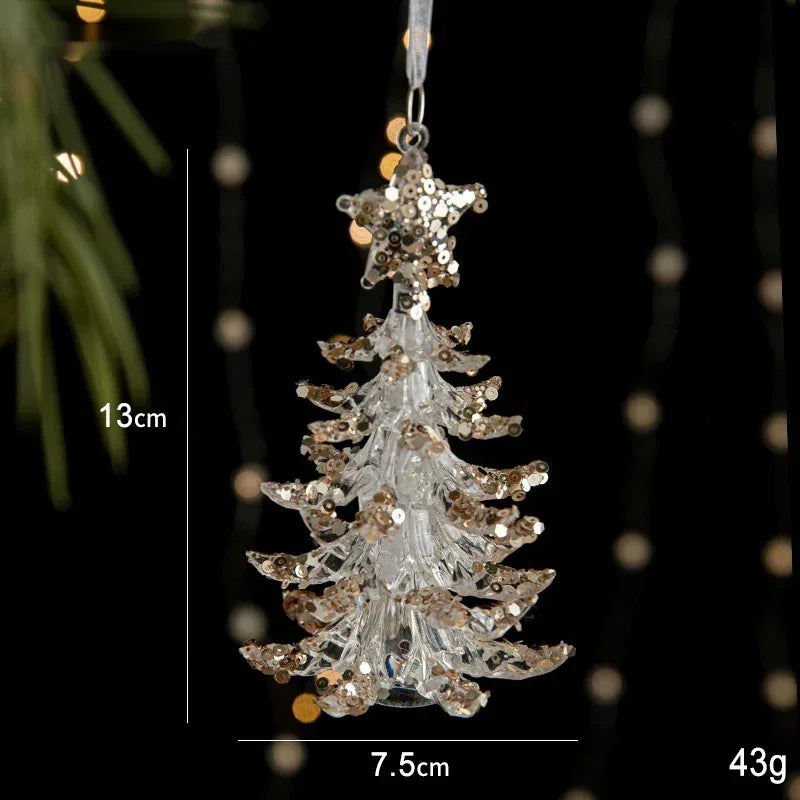 Christmas Decorations Sequins Acrylic Transparent Pendant - Viexta