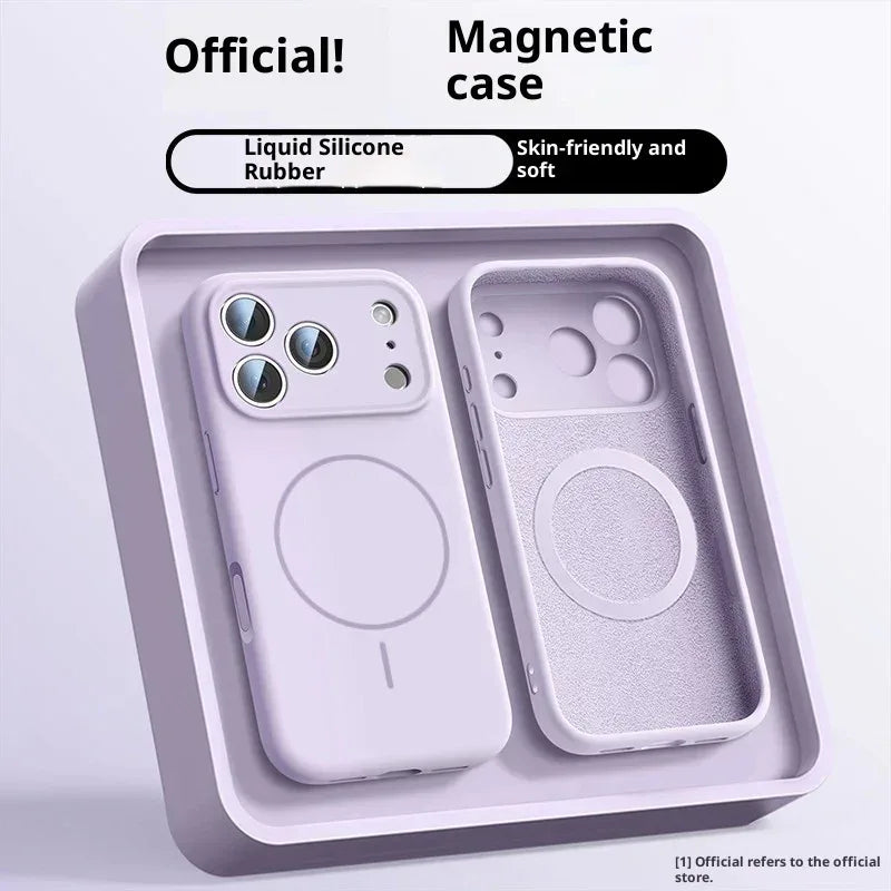 Fine Circle Magnetic iPhone Case Liquid Silicone - Viexta