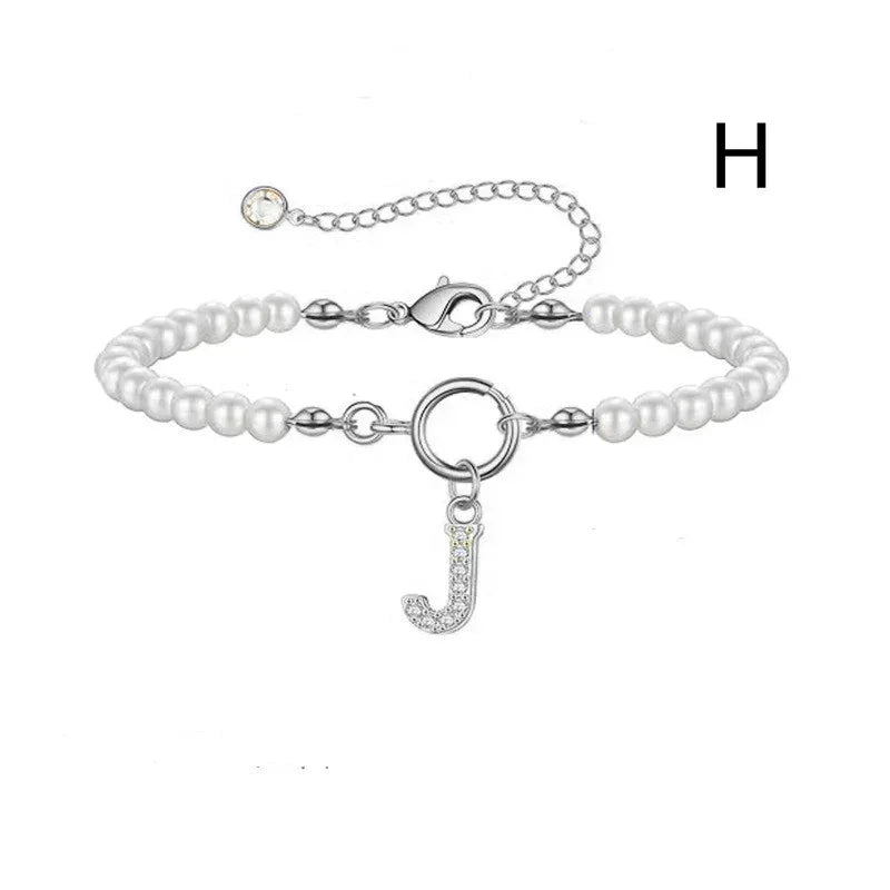 6mm Pearl Bracelet Buckle Letter - Viexta
