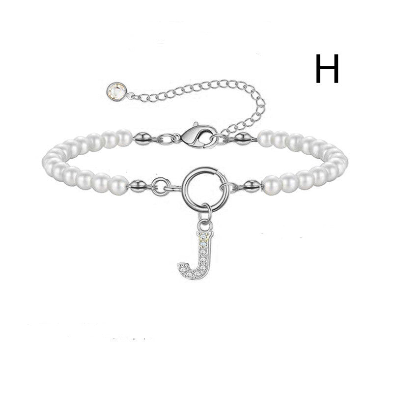 6mm Pearl Bracelet Buckle Letter