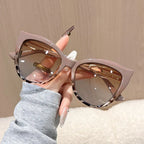 Fashionable Cat-Eye Sunglasses In Bold Contrasting Colors - Viexta