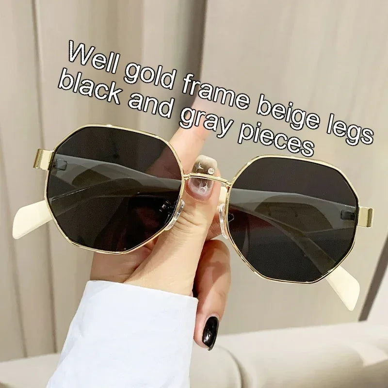 Square Polygon Metal Sunglasses - Viexta