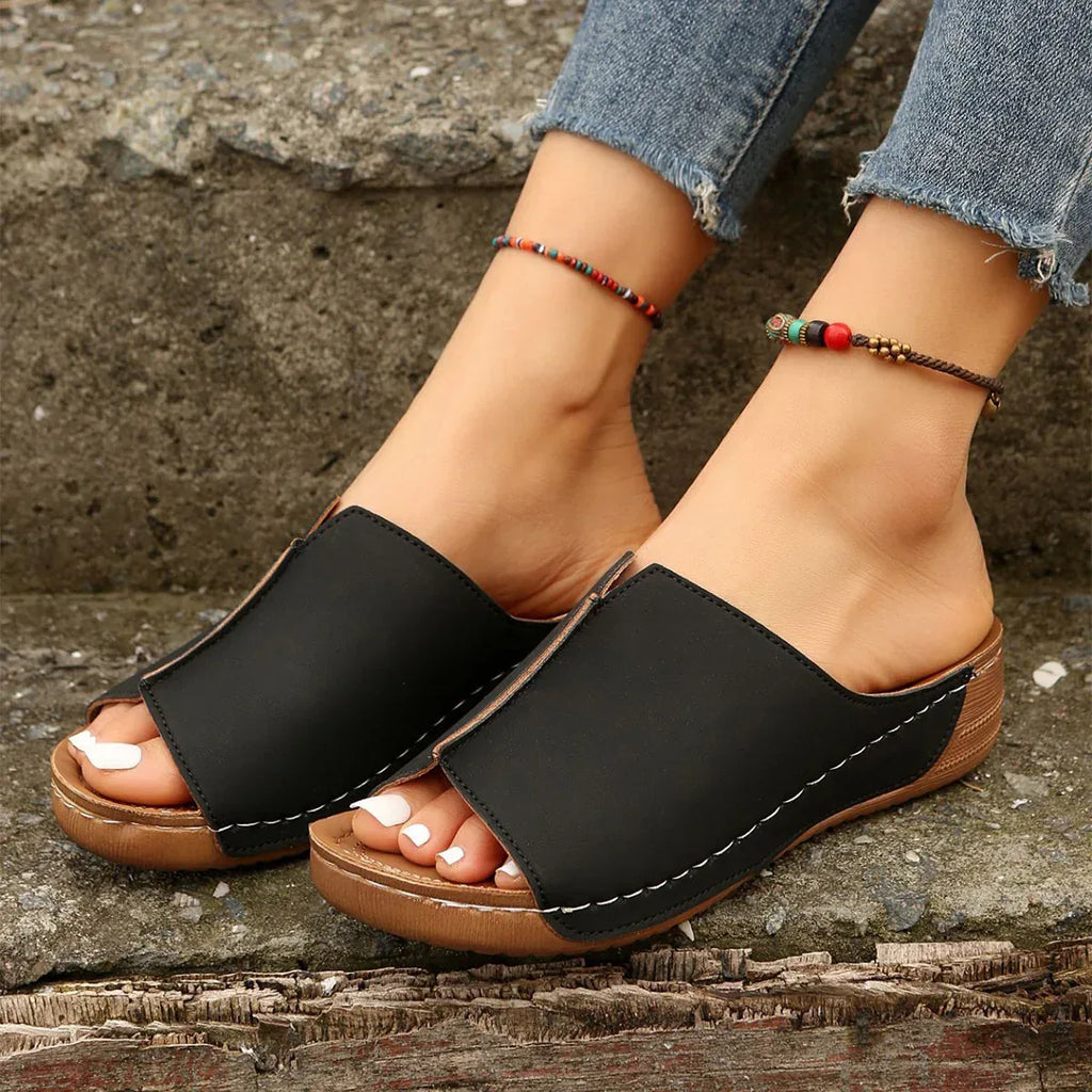 Fashion Solid Wedges Summer Casual Sandals - Viexta