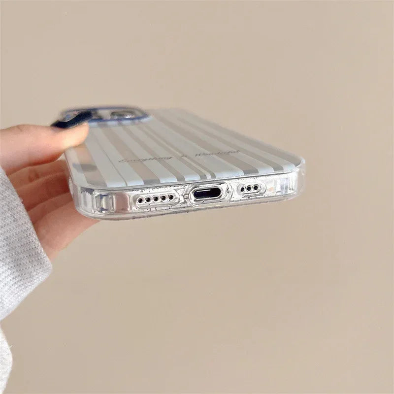 Versatile Blue Striped Bow iPhone Case - Viexta