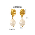 Titanium Steel Irregular High-grade Pearl Earrings For Women - Viexta