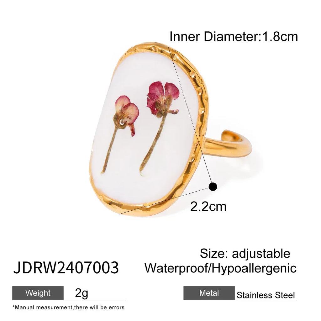 Stainless Steel Serene Flower Ring - Viexta