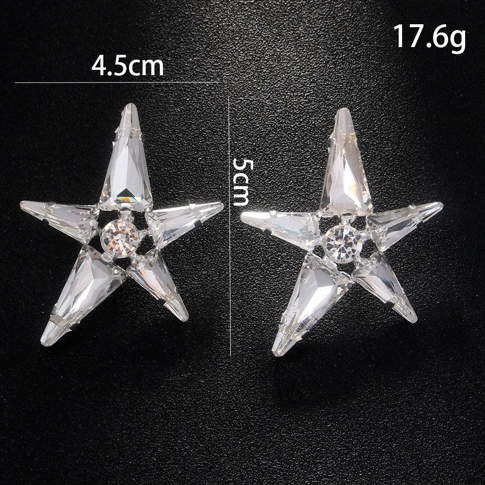 Banquet Double-layer Five-pointed Star Necklace Earrings - Viexta
