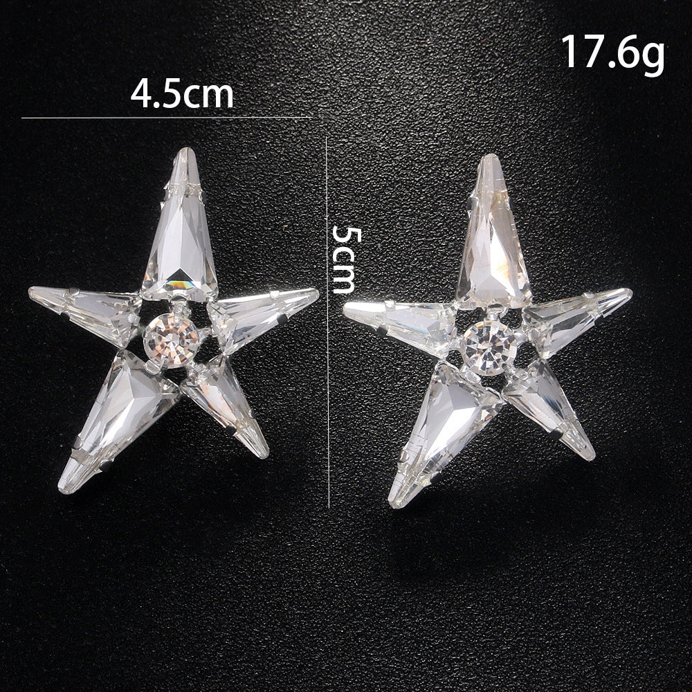 Banquet Double-layer Five-pointed Star Necklace Earrings