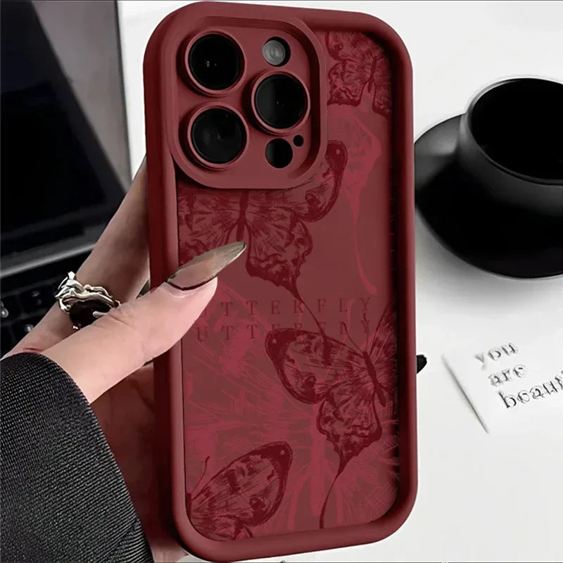 wine-red-butterfly-iphone-case - Viexta