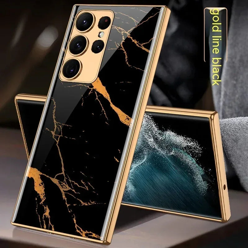 Soft Edge Electroplated Glass S Series Phone Case - Viexta