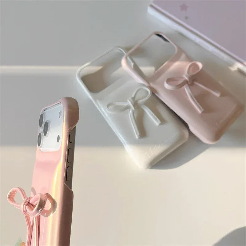French-style Instagram 3D Solid-color Bow iPhone Case - Viexta