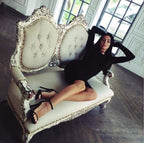 Long - sleeved wrap dress