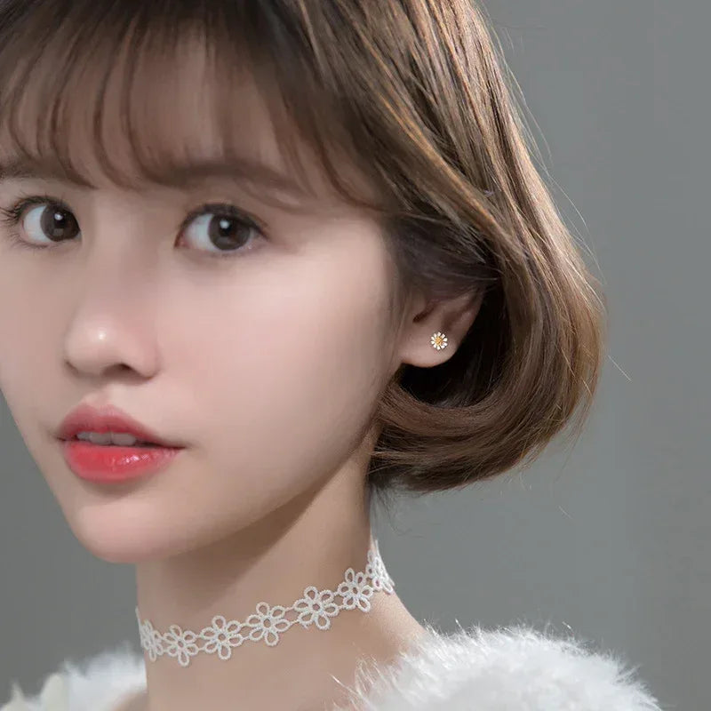 s925-silver-daisy-flower-earrings - Viexta
