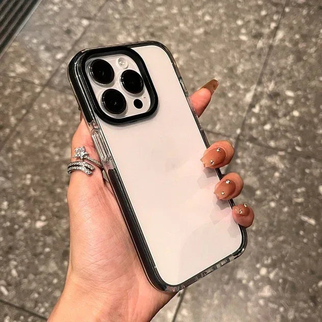 Contrast Color Transparent Drop-resistant iPhone Case - Viexta