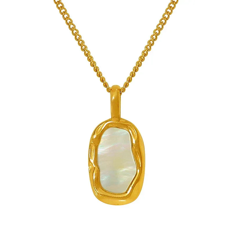 Irregular Geometric Titanium Steel Gold-plated Necklace - Viexta