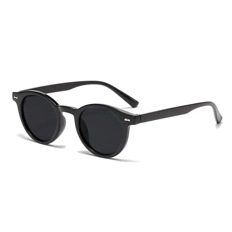 new-beige-nail-round-frame-sunglasses - Viexta