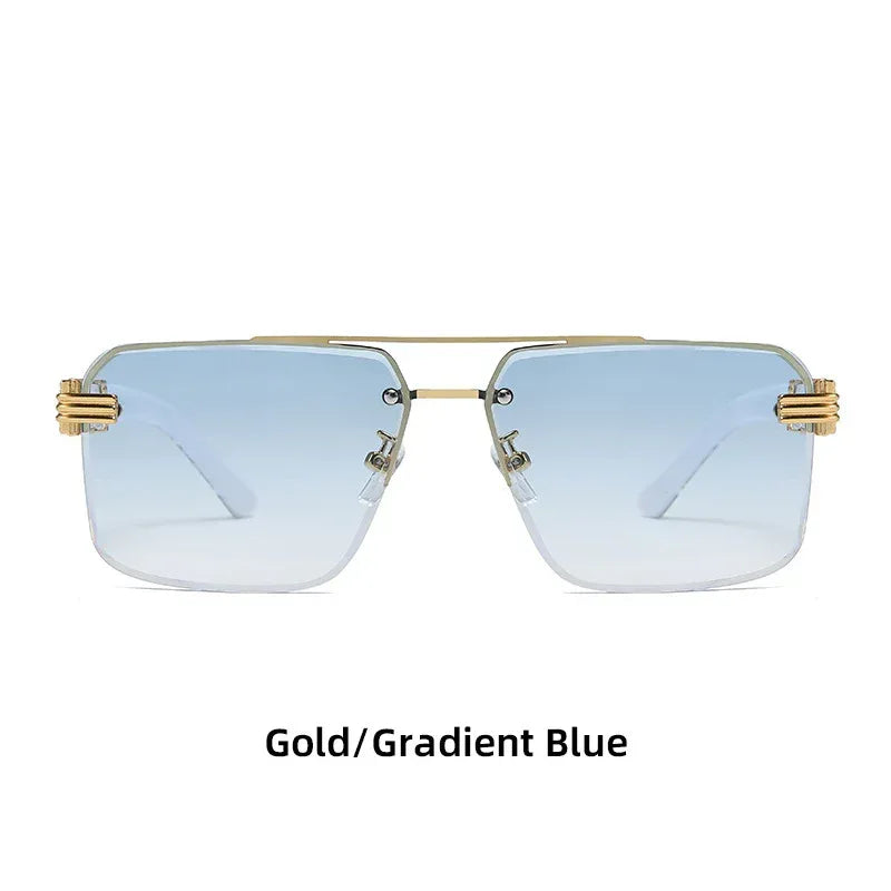 Women's Square Trimmed Sunglasses With Large Frame - Viexta