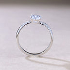 S925 Sterling Silver Minimalist Big Diamond Ring