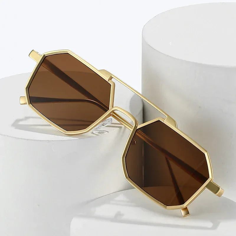 Top Bar Geometric Frame Fashion Glasses - Viexta