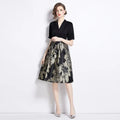 Light Socialite Jacquard Waist Dress - Viexta