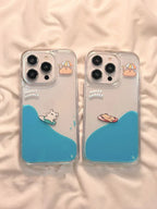 Cute Animal Surfing Drop-resistant iPhone Case - Viexta