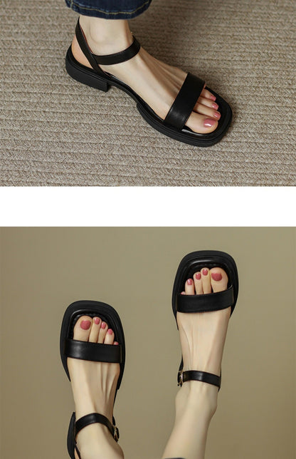 Summer Flat Soft Sole Leather French Sandals