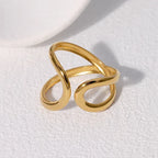 Minimalistic Personalized Gold-plated Open Ring - Viexta