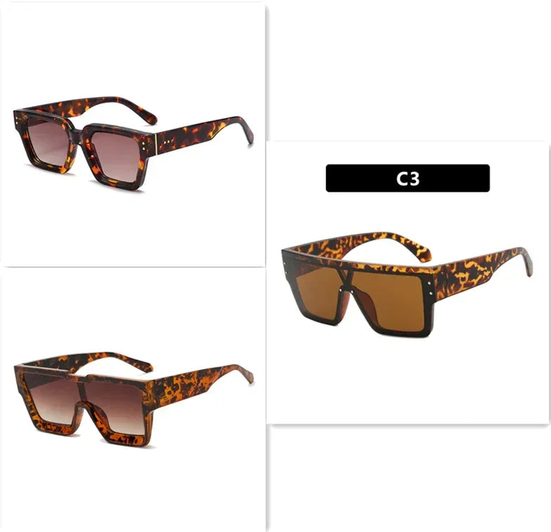 Fashion One Piece Large Frame Square Sunglasses - Viexta