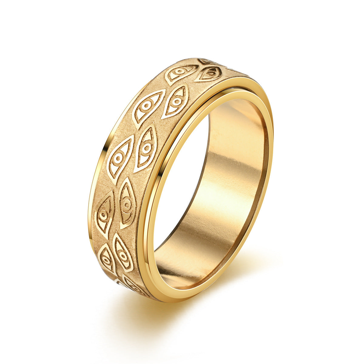 Rotatable Men's Stainless Steel Ring