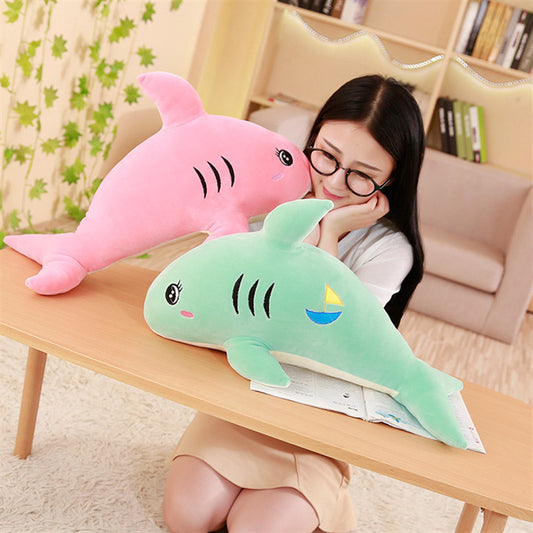 Feather Soft Body Shark Shape Doll Pillow