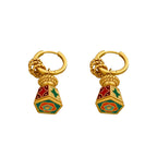 Enamel Oil-Drip Earrings for Women