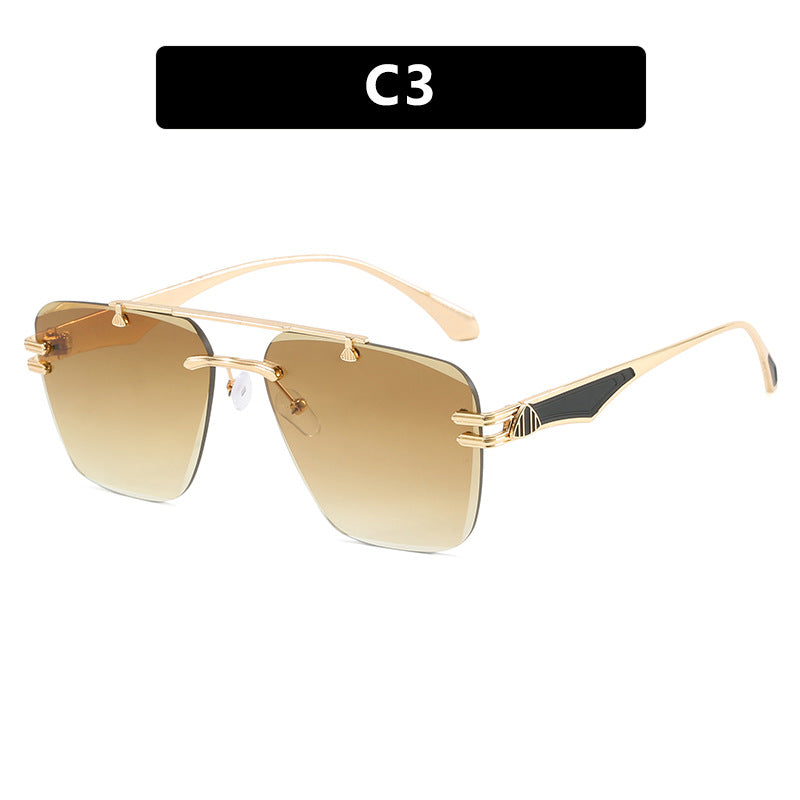 Frameless sunglasses, new trendy women's sunglasses, UV resistant driving ins, European and American sunglasses, high-end feel
