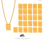 American 26 letters chain square titanium steel pendant