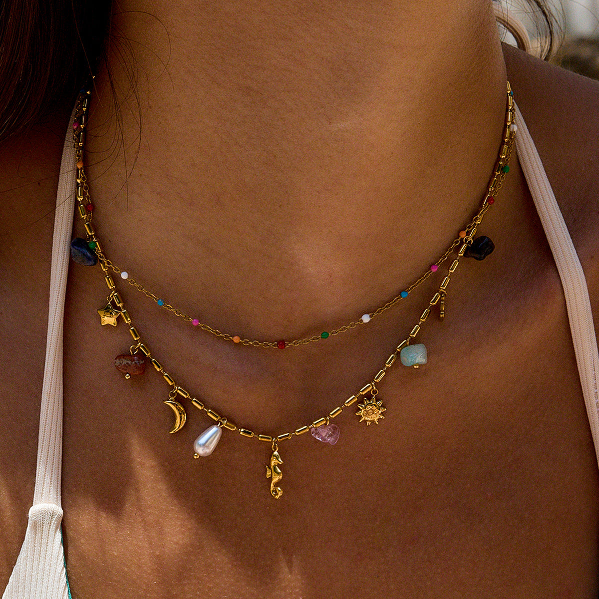 Titanium Steel Pearl Necklace