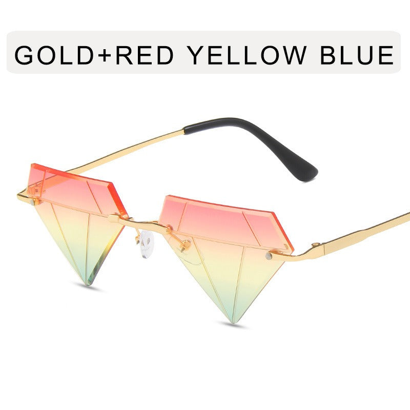 Irregular Ball Diamond Sunglasses Female European and American Fashion Small Frame Sunglasses Trend Frameless Personality Sunglasses