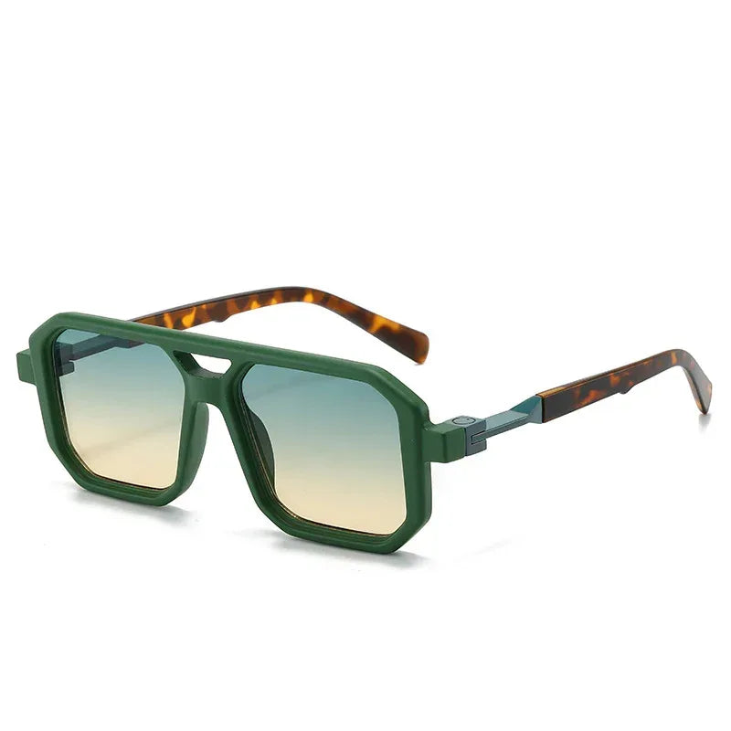 Retro Double Beam Pilot Catwalk Light Luxury Sunglasses - Viexta