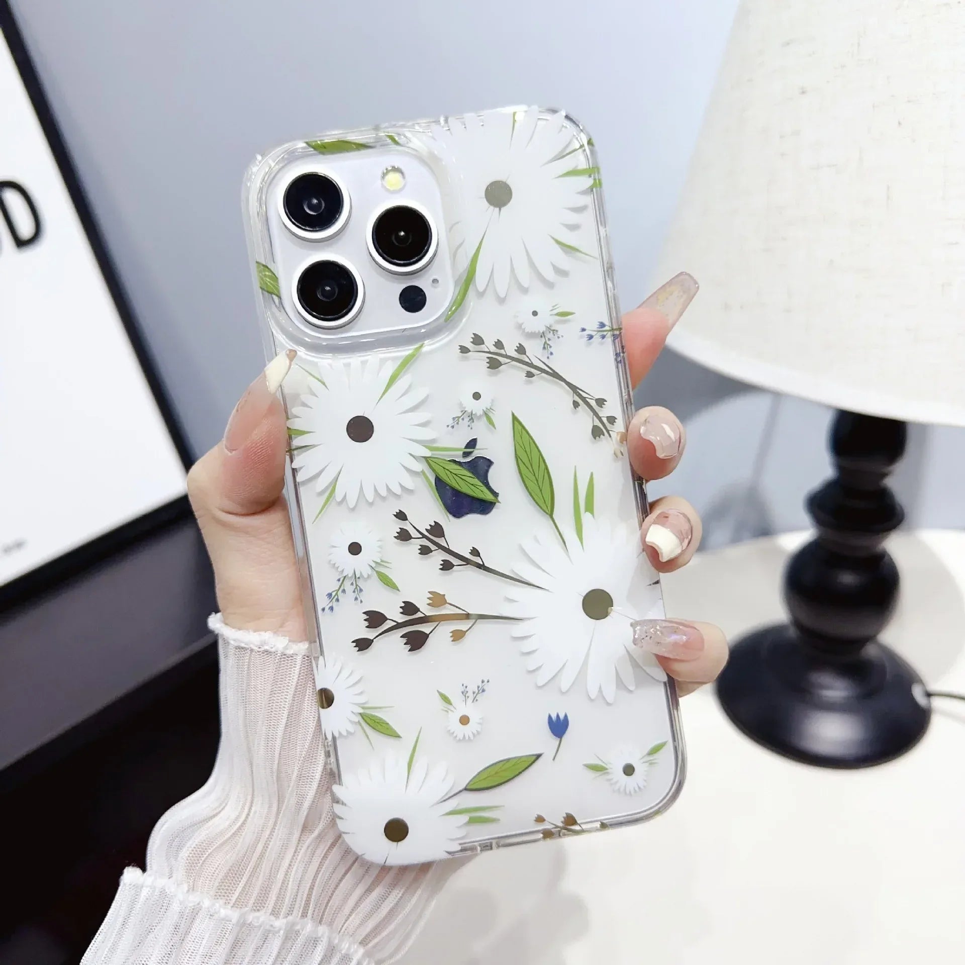 Gold-stamped Floral iPhone Case With Double-sided Lamination - Viexta