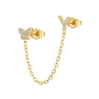 Women's Zircon Butterfly Alphabet One Piece Stud Earrings - Viexta