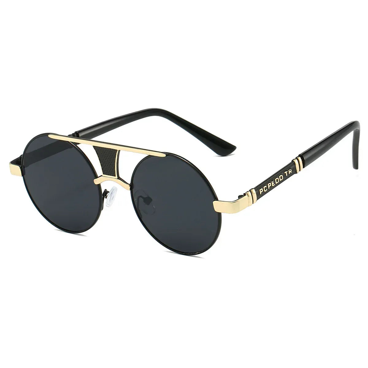 Men's Double Beam Round Frame Sunglasses - Viexta