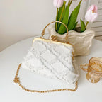 Denim Style Rhombus Clip Handbag - Viexta