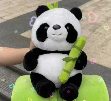Simulated Bamboo Tube Flower Panda Pillow - Viexta